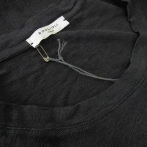 BOGLIOLI Tシャツ クルーネック 丸首 半袖 麻 リネン ネップ XL チャコール グレー /CK9 GY19