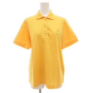 スポーツ SPORT ヴィンテージ ポロシャツ カットソー 半袖 ロゴ刺繍 金ボタン S オレンジ系 /GV