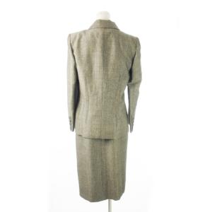 SONIA RYKIEL スーツ セットアップ テーラードジャケット タイトスカート ヘリンボーン ラメ 40 L グレー /CK12