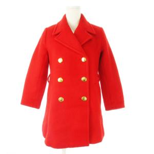 Pコート ピーコート ミドル丈 ウール ダブル ゴールドボタン 赤 レッド /CK19 GY19
