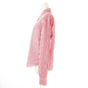 ETRO ボタンダウンシャツ 長袖 ロゴ刺繍 ワンポイント チェック 大きいサイズ 46 XXL 赤 レッド /CK25