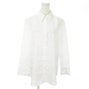 シャツ レギュラー 長袖 比翼 ストレッチ 無地 40 L 白 ホワイト /AO19 GY19