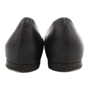 TOD'S パンプス フラットシューズ スクエアトゥ チェーン レザー 37 黒 ブラック /GV GY19