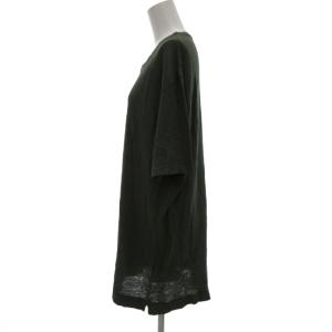 BOGLIOLI 美品 チュニック カットソー ロング丈 リネン 半袖 XL カーキ GY19
