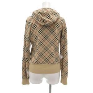 BURBERRY BLUE LABEL 美品 ジップパーカー ブルゾン ロゴ ノバチェック 38 ベージュ GY19