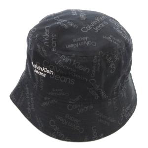 バケットハット 帽子 ロゴ 総柄 黒 ブラック /AE GY19
