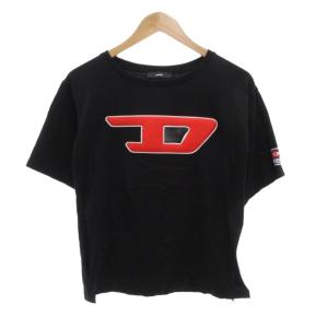 Dロゴ プリント Tシャツ カットソー  半袖 XXS 黒 ブラック GY19 AA