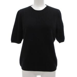 美品 ニット セーター ウール 半袖 M 黒 ブラック GY19