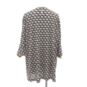 Leilian チュニック カットソー 総柄 長袖 13+ 白 ホワイト GY19