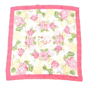 ECHARPES 大判 スカーフ 絹 シルク 花柄 白 赤 /UO GY19