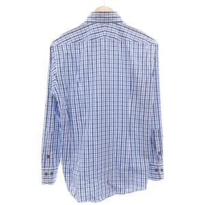 BURBERRY BLACK LABEL ボタンダウンシャツ BD 長袖 ギンガムチェック ホース刺繍 2 青 ブルー 白 ホワイト /GV GY19