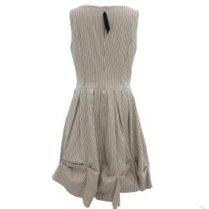 FOXEY NEW YORK ワンピース ノースリーブ ストライプ 42 ひざ丈 白 ホワイト 青 ブルー /BS GY19