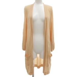 ロングカーディガン カシミヤ シルク混 オレンジ ピンク /BS GY19