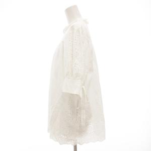 Polo by Ralph Lauren アイレットエンブロイダード コットン ブラウス カットソー 半袖 レース刺繍 14 白 ホワイト /GV