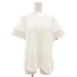 Tシャツ カットソー 半袖 クルーネック 袖ノバチェック L 白 ホワイト /GV GY19
