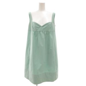 カリブドレス ノースリーブワンピース ひざ丈 42 緑 ミントグリーン 27359-NAOFA202L