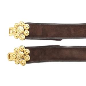 VALENTINO GARAVANI ベルト レザー ゴールドバックル 茶 ブラウン /UO GY19