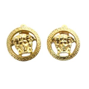 イヤリング アクセサリー 両耳用 ロゴ クリップ式 メデューサ ゴールド色 GY19 /MQ