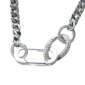 ネックレス アクセサリー ロゴ チェーン ラインストーン シルバー色 GY19 /MQ