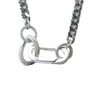 SWAROVSKI ネックレス アクセサリー ロゴ チェーン ラインストーン シルバー色 GY19 /MQ