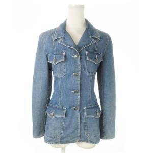 テーラードジャケット デニム ロゴボタン 38 S 青 ブルー /AO15 GY44