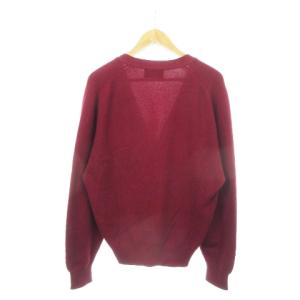 Johnstons of Elgin ジョンストンズ オブ エルガン ニットカーディガン Vネック 長袖 カシミヤ 40 L 赤 ボルドー /AH18 GY44