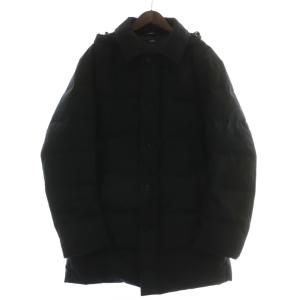 ダウンジャケット コート アウター ウール ミドル フード ジップアップ XL 黒 ブラック 114-55-0270