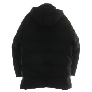 SHIPS ダウンジャケット コート アウター ウール ミドル フード ジップアップ XL 黒 ブラック 114-55-0270