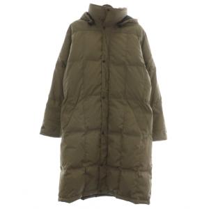 茶タグ ヴィンテージ 80年代 80s USA製 ダウンコート アウター ロング フード ジップアップ