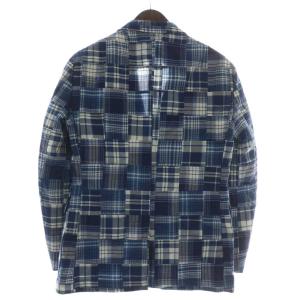 POLO RALPH LAUREN テーラードジャケット パッチワーク シングル 3B 背抜き センターベント チェック柄 総柄 36 S