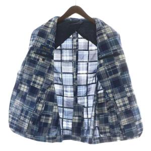 POLO RALPH LAUREN テーラードジャケット パッチワーク シングル 3B 背抜き センターベント チェック柄 総柄 36 S