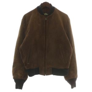 レザージャケット MA-1 ブルゾン アウター スエード ジップアップ 40 L 茶色 ブラウン /XZ