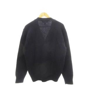 Polo by Ralph Lauren ニットカーディガン Vネック 長袖 Pロゴ インターシャ ウール 厚手 L 紺 ネイビー /AH14 GY44