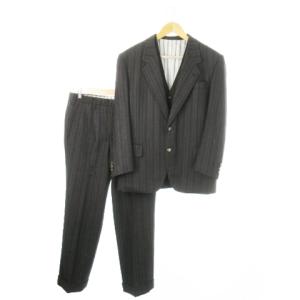 CUSTOM MADE シングルスーツ セットアップ 3ピース 3点セット テーラードジャケット 背抜き