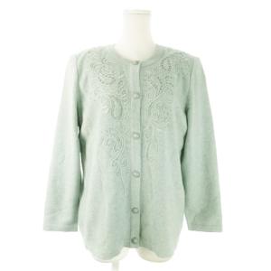 アンサンブル ニット カーディガン カシミヤ混 絹 シルク混 刺繍 ペイズリー柄 ビーズ パール 11