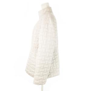 Leilian キルティング中綿ジャケット スタンドカラー ジップアップ ウエストマーク 裏地花柄 大きいサイズ 13