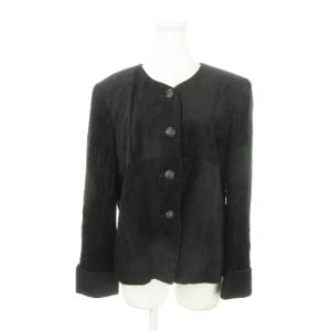 コーデュロイジャケット ノーカラー 太畝 大きいサイズ 13 黒 ブラック /AH14 GY44