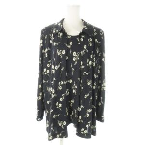 アンサンブル シャツ ブラウス 半袖 総柄 11 紺 ネイビー /AO6 GY44