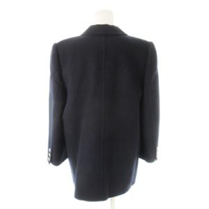 Leilian テーラードジャケット コート カシミヤ ダブル 大きいサイズ 13 紺 ネイビー /CK24 GY44