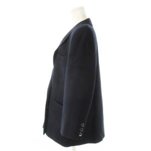 Leilian テーラードジャケット コート カシミヤ ダブル 大きいサイズ 13 紺 ネイビー /CK24 GY44