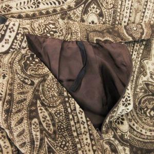 Leilian ロングスカート フレア タック ペイズリー 総柄 大きいサイズ 13 茶 ブラウン /AH15 GY44