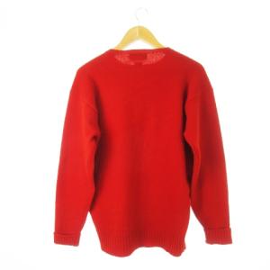 Polo by Ralph Lauren ニット セーター クルーネック 丸首 長袖 ウール ポニーロゴ刺繍 ワンポイント L 赤 レッド /CK6
