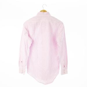 RALPH LAUREN ボタンダウンシャツ オックスフォード 長袖 ポニーロゴ刺繍 ワンポイント ストライプ XS ピンク /CK15