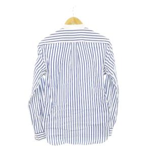 POLO RALPH LAUREN バンドカラーシャツ 長袖 コットン ストライプ XS 青 ブルー /AH5 GY44