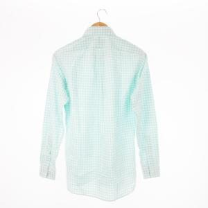 RALPH LAUREN ボタンダウンシャツ 長袖 ポニーロゴ刺繍 ワンポイント ギンガムチェック XS 緑 グリーン ミント /CK5