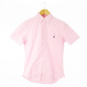 ボタンダウンシャツ オックスフォード 半袖 ポニーロゴ刺繍 ワンポイント XS ピンク /CK18 GY44