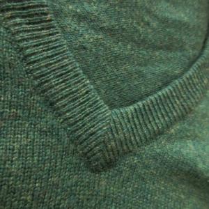 POLO RALPH LAUREN ニット セーター Vネック 長袖 ワンポイント ポニーロゴ刺繍 S 緑 グリーン /AO7 GY44