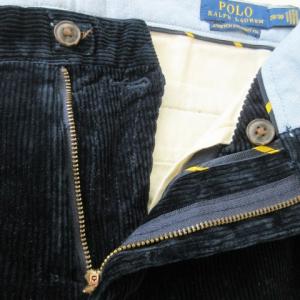 POLO RALPH LAUREN コーデュロイパンツ スリムストレート ストレッチ ワンポイント ポニーロゴ刺繍 28 紺 ネイビー /AO23
