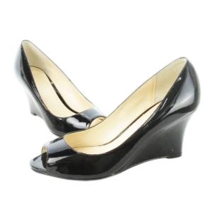 COLE HAAN LENA OT.WEDGE.II パンプス オープントゥ ウェッジソール パテント レザー 革 5.5