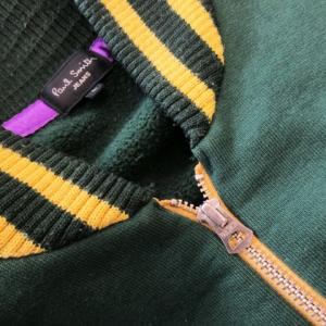 Paul Smith JEANS ジャンパー ブルゾン ジップアップ リブ切替 ロゴ刺繍 裏起毛 L 緑 グリーン /CK4 GY44